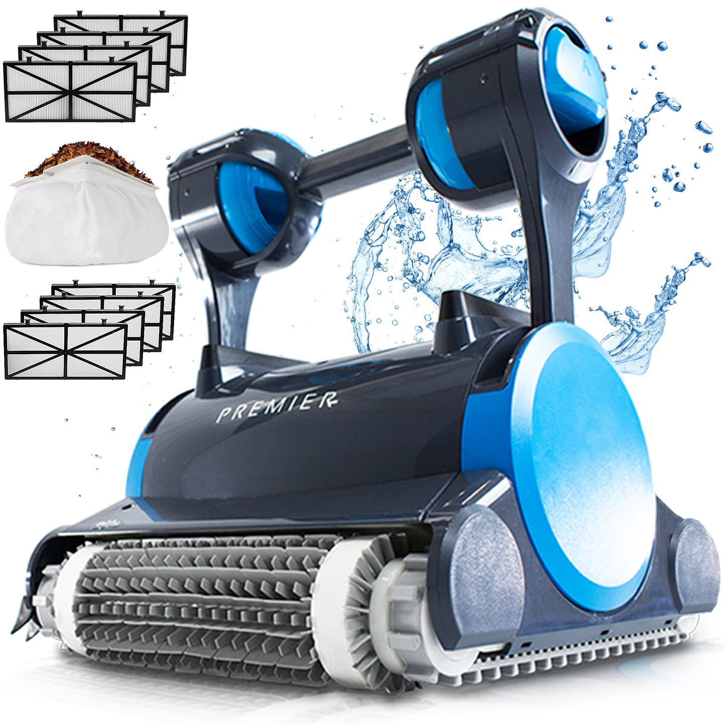 Dolphin Premier Robotic Pool Cleaner with Multi-Media, Oversized Leaf Bag, & 3 Year Warranty