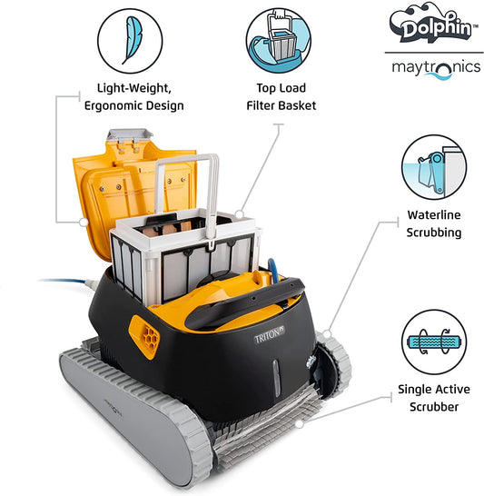 Dolphin Triton PS Robotic Pool Cleaner with Extra-Large Filter Basket
