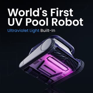Clear UV robotic pool cleaner with built-in UV-C sanitation