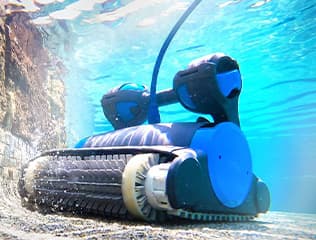 Dolphin robotic pool cleaner with powerful suction capturing pool debris