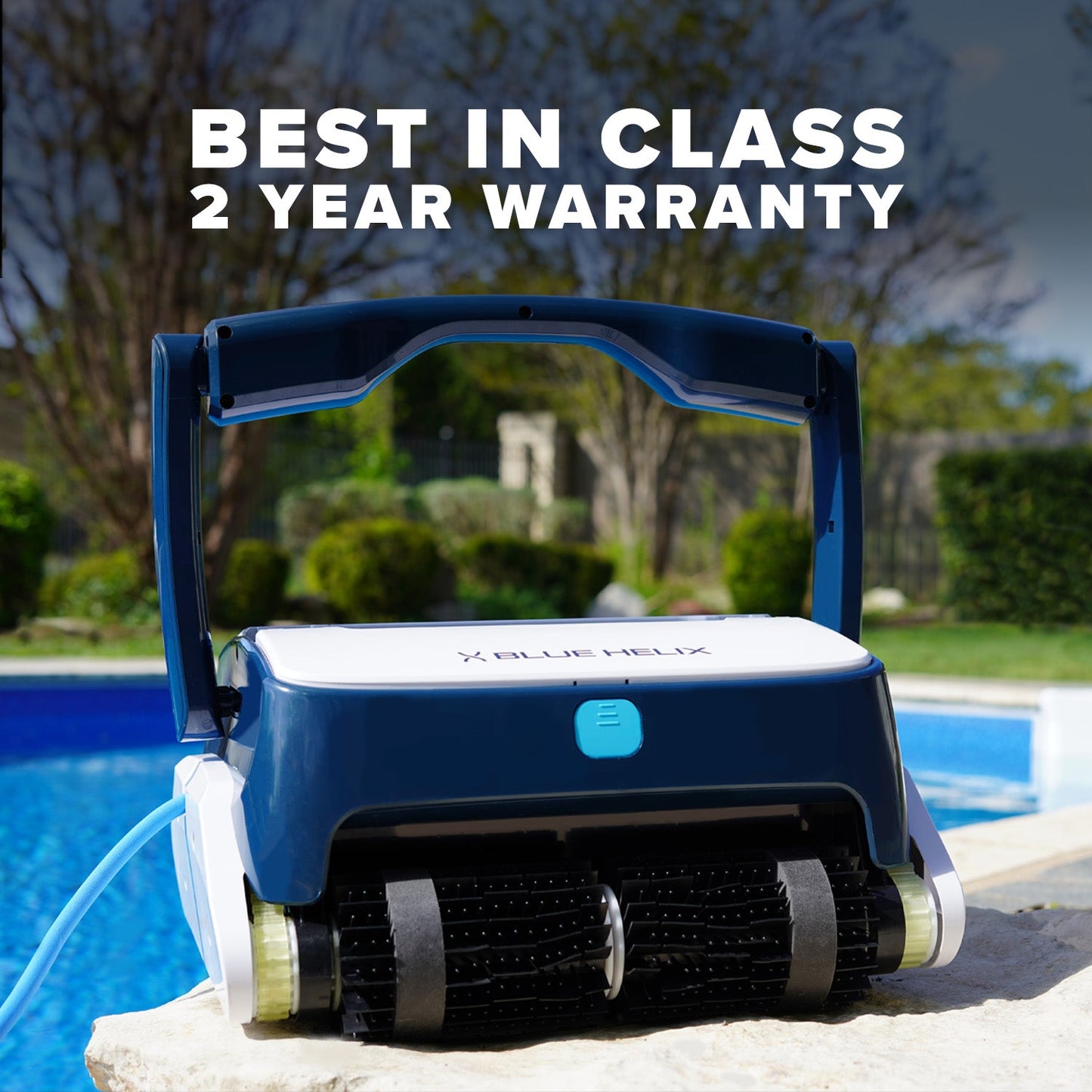 Blue Helix Robotic Pool Cleaner with Smartphone App, Dual Oversized Filters, Waterline Cleaning, Focus Mode, & AutoX Pool Mapping