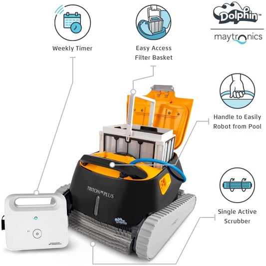 Dolphin Triton PS Plus Robotic Pool Cleaner with Extra-Large Filter Basket